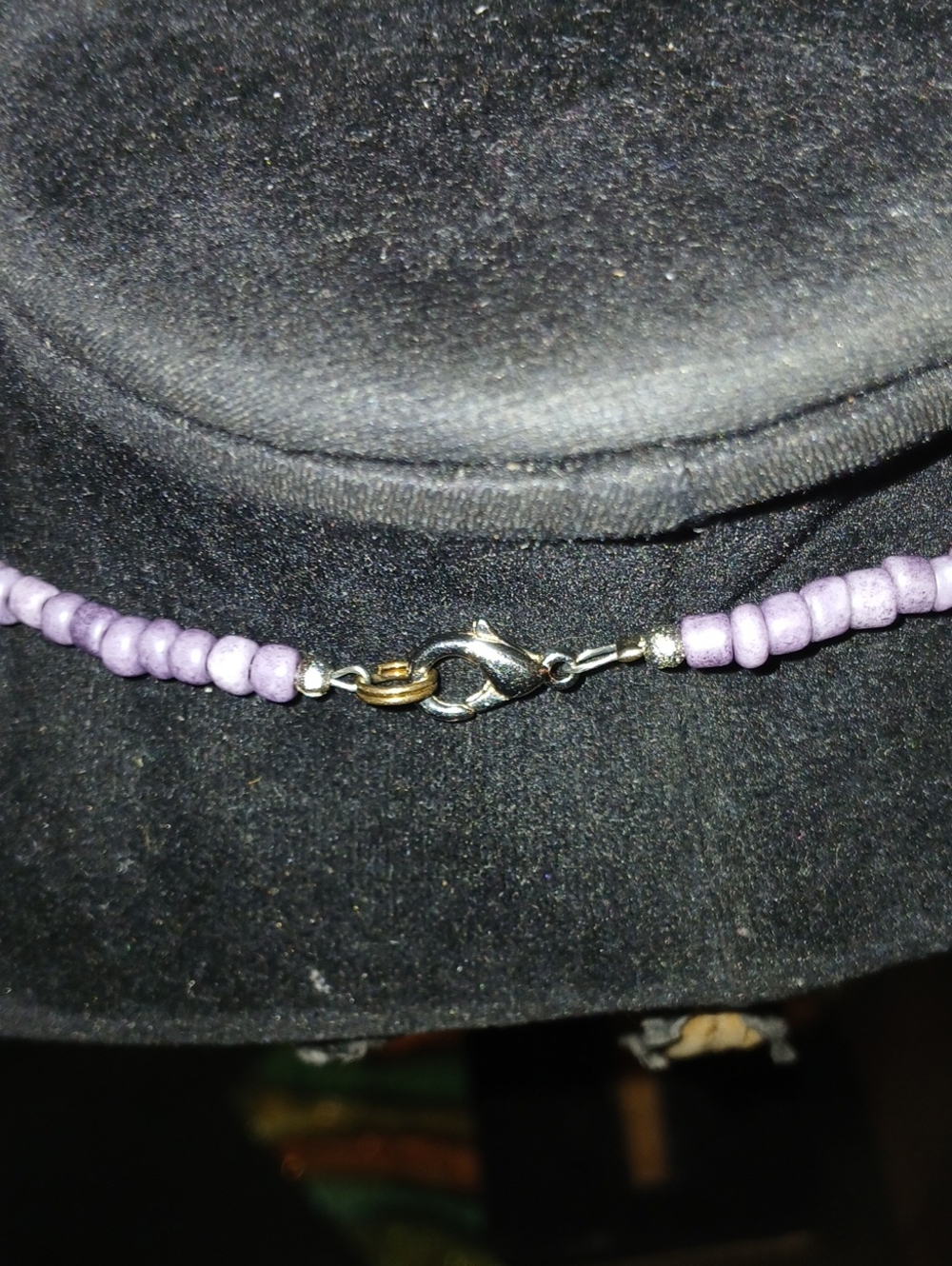 Purple Beaded Statement Necklace - Picture 4 of 4